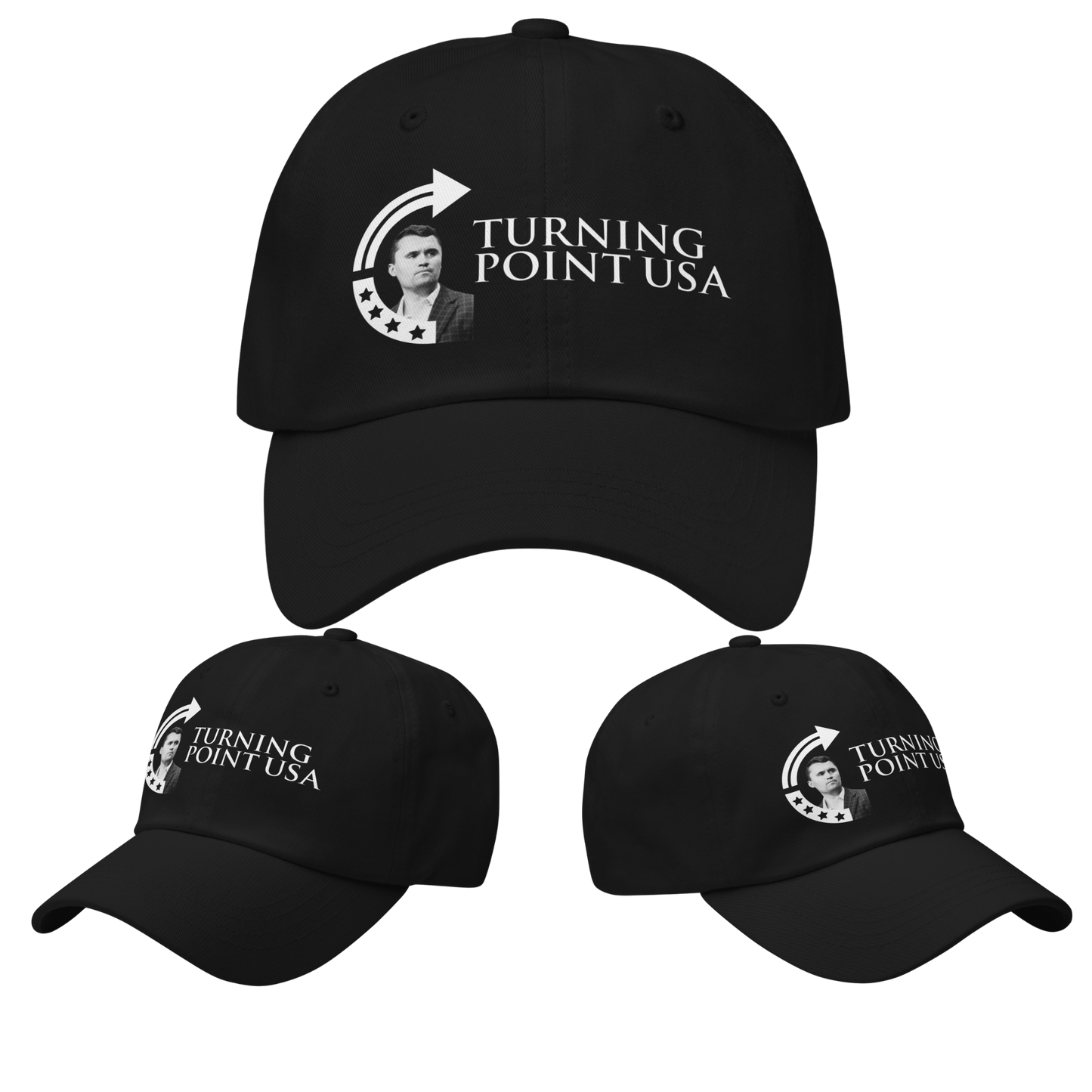 Dad Hat - Charlie Kirk TPUSA Logo & Text