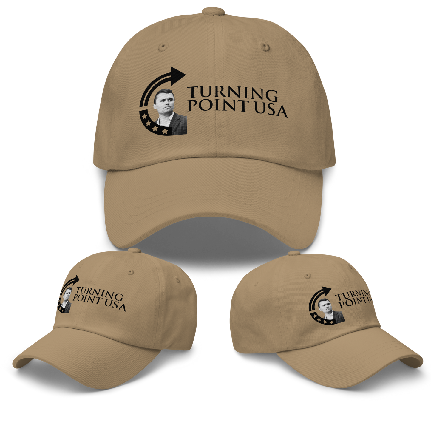 Dad Hat - Charlie Kirk TPUSA Logo & Text