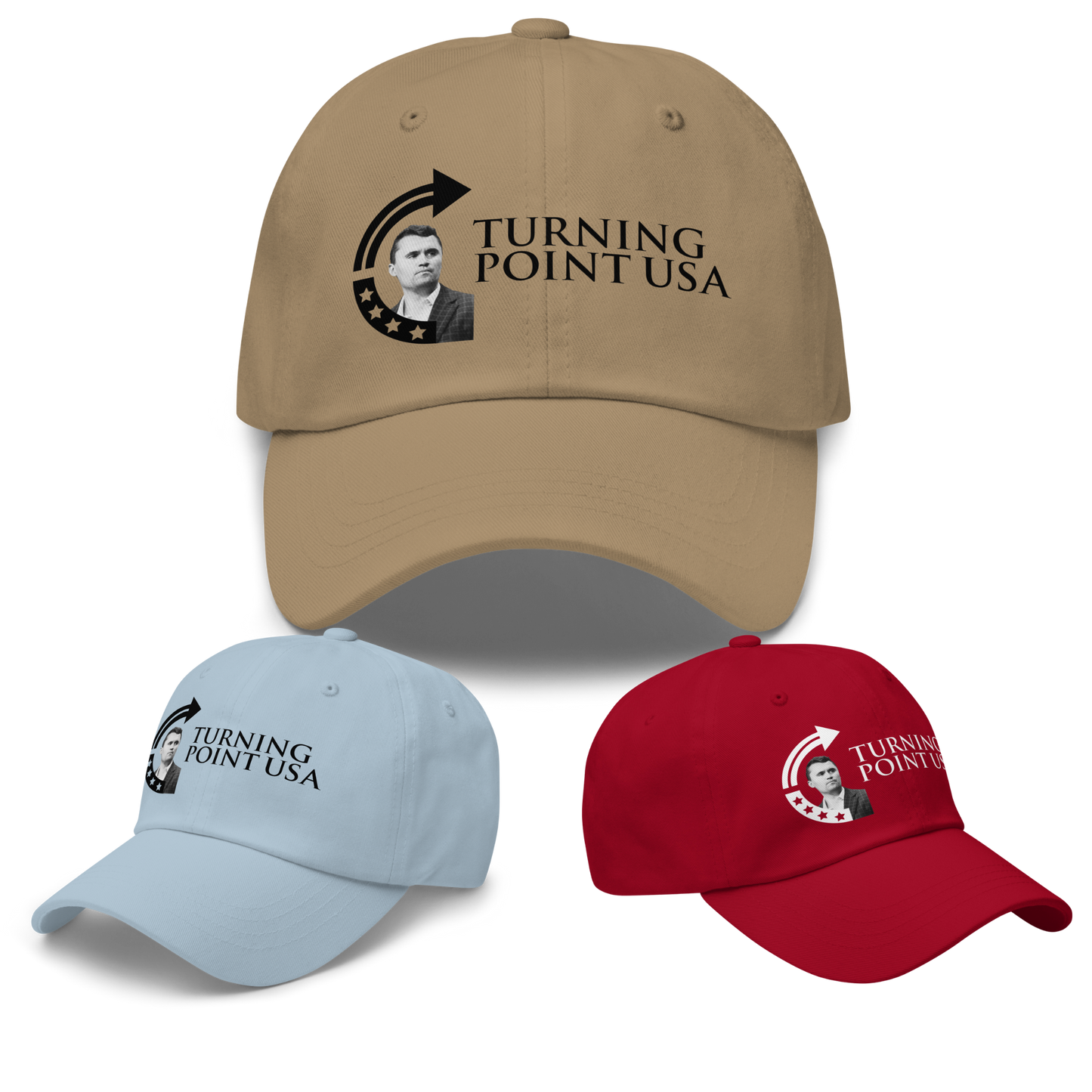 Dad Hat - Charlie Kirk TPUSA Logo & Text